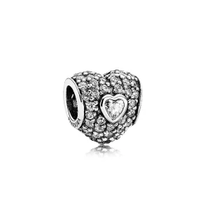 Charm Pavé Triple Corazón - PANDORA (imagen para) Charm Pavé Triple Corazón - PANDORA