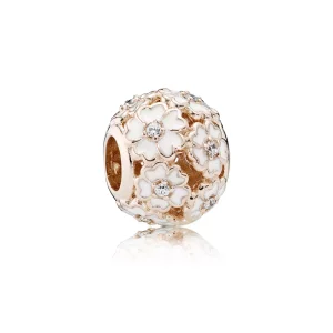 (imagen para) Charm Prado blanco de la pr&iacute;mula Rose PANDORA