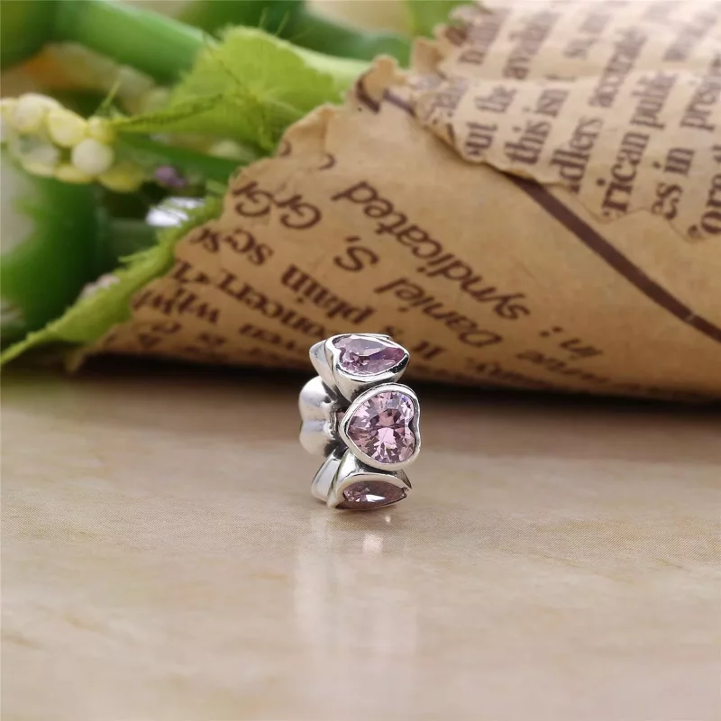 (imagen para) Charm separador corazones brillantes rosas - PANDORA - Ver 3