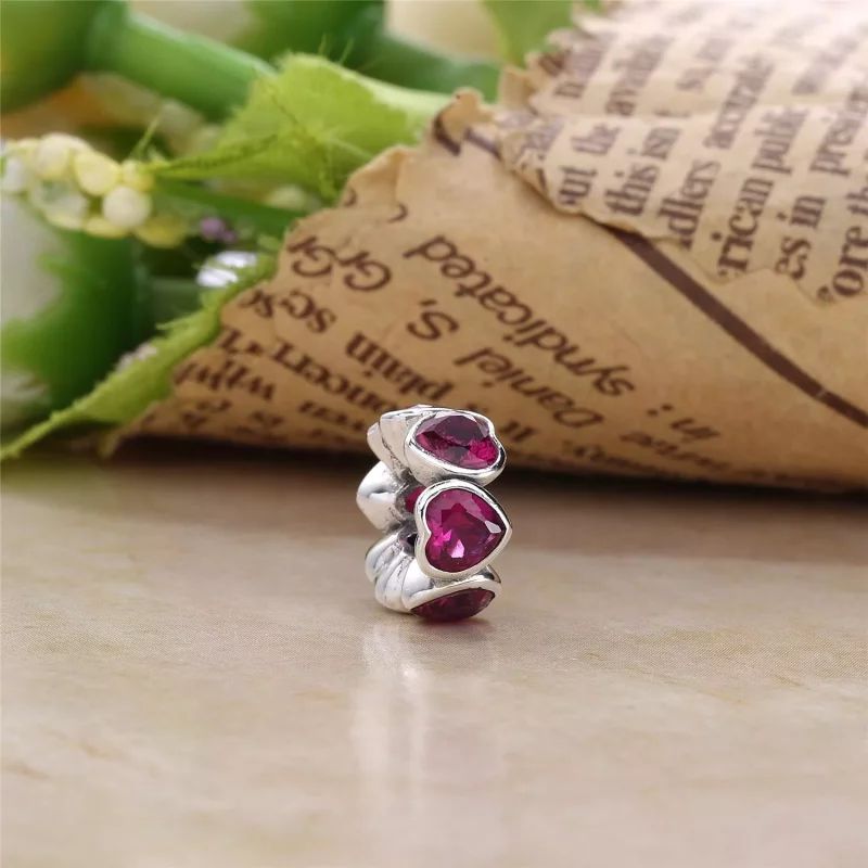 (imagen para) Charm separador corazones brillantes rosas - PANDORA - Ver 4