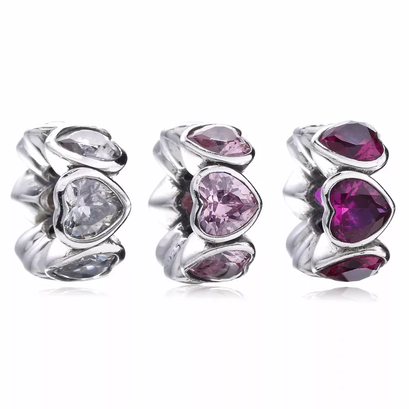 (imagen para) Charm separador corazones brillantes rosas - PANDORA - Ver 5