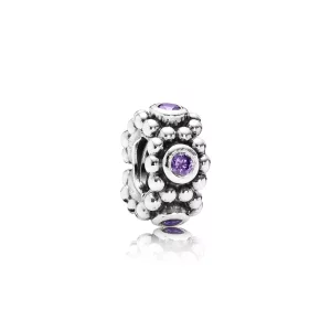 (imagen para) Charm separador en plata y 5 circonitas moradas - PANDORA
