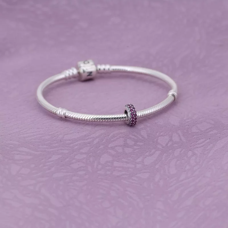 (imagen para) Charm separador pav&eacute; rojo - PANDORA - Ver 2