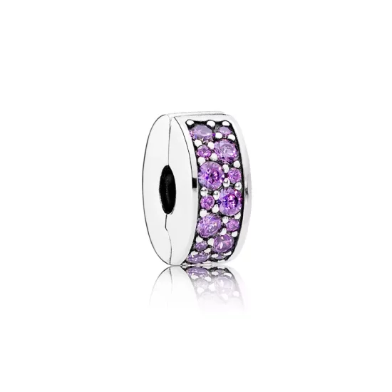 (imagen para) Clip Elegancia Morada Brillante - PANDORA