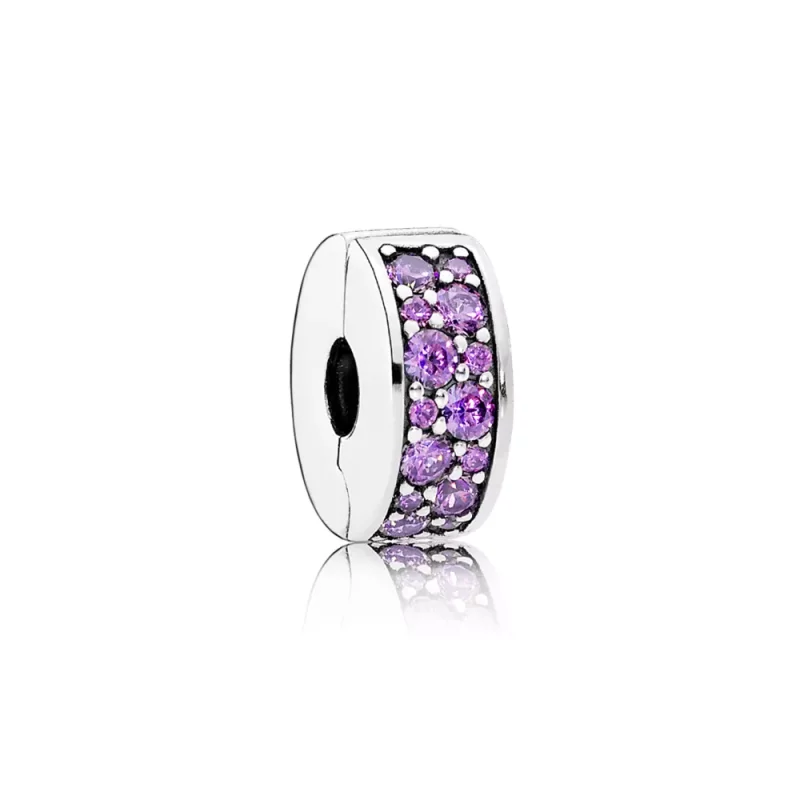 (imagen para) Clip Elegancia Morada Brillante - PANDORA