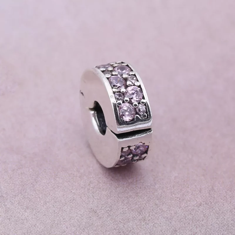 (imagen para) Clip Elegancia Rosa Brillante - PANDORA - Ver 2