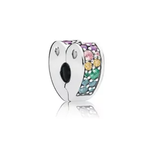 (imagen para) Clip en plata de ley Arco de Amor Multicolor - PANDORA