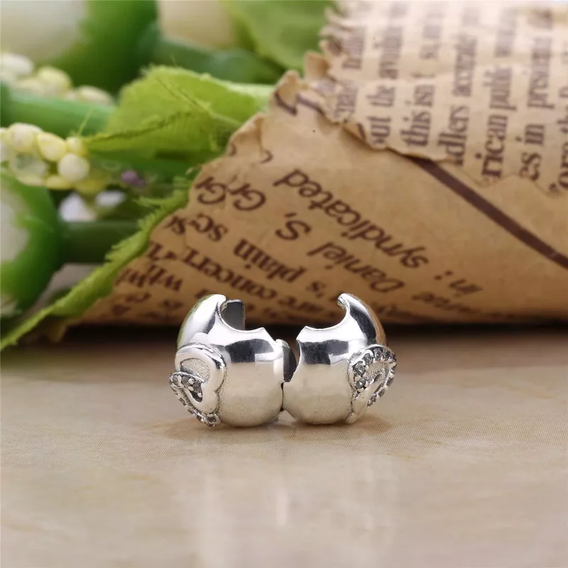 (imagen para) Clip en plata de ley Corazones Enlazados - PANDORA - Ver 4