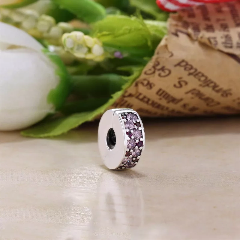 (imagen para) Clip en plata de ley Elegancia Brillante Mosaico Morado - PANDORA - Ver 2