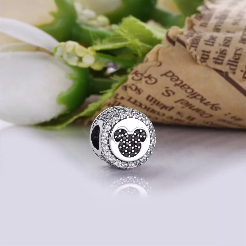 (imagen para) Disney, Charm en plata de ley Iconos chispeantes de Mickey y Minnie PANDORA - Ver 2