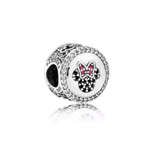 (imagen para) Disney, Charm en plata de ley Iconos chispeantes de Mickey y Minnie PANDORA