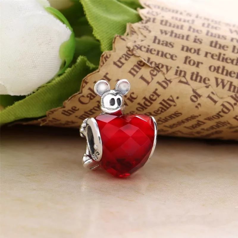 (imagen para) Disney, Charm en plata de ley Mickey amor coraz&oacute;n PANDORA - Ver 2