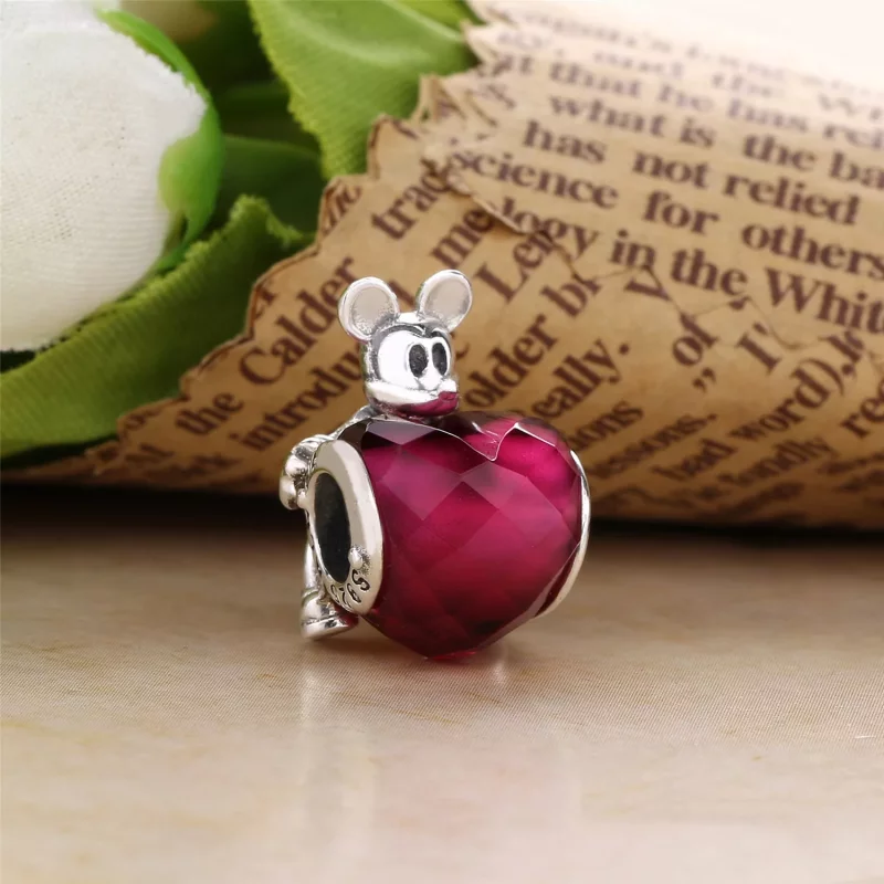 (imagen para) Disney, Charm en plata de ley Mickey amor coraz&oacute;n PANDORA - Ver 3
