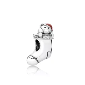 Charm Calcetín Navideño con osito - PANDORA (imagen para) Charm Calcetín Navideño con osito - PANDORA