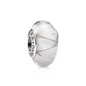 (imagen para) Charm Cristal de Murano Zig-Zag Blanco - PANDORA