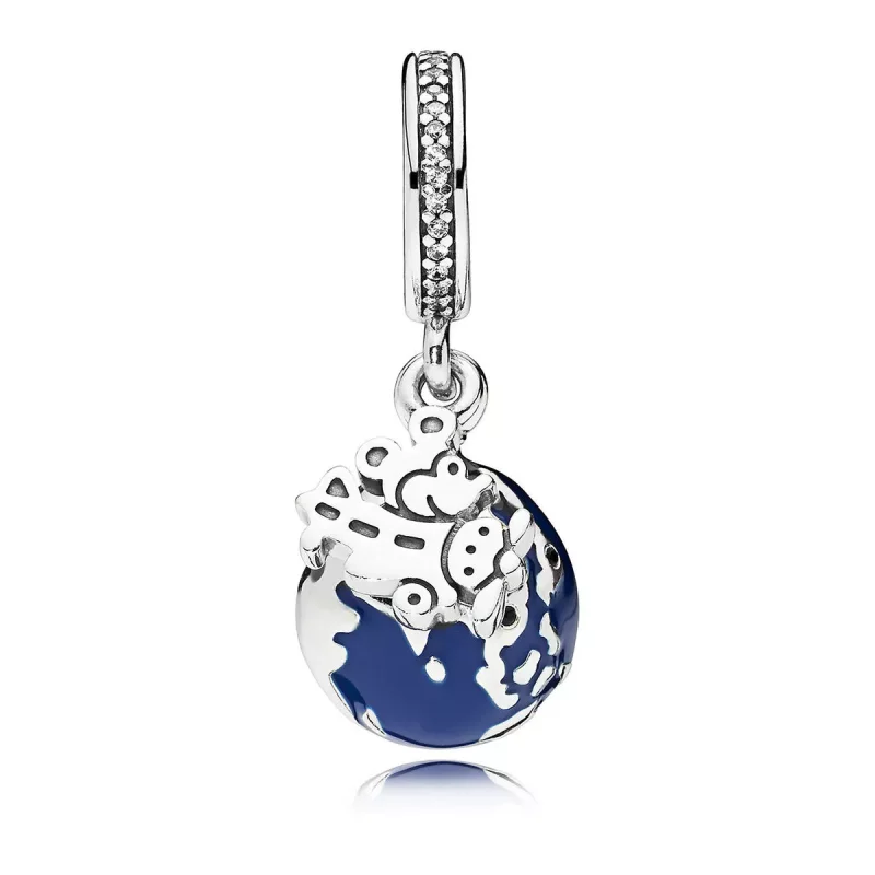 (imagen para) Charm colgante en plata de ley Mickey Mouse Globo PANDORA - Ver 3