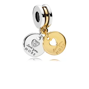 (imagen para) Charm colgante en plata de ley y PANDORA Shine More & Most Love