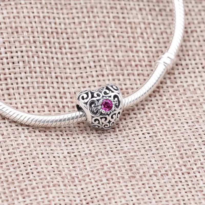 (imagen para) Charm calado Coraz&oacute;n de Julio - PANDORA - Ver 2
