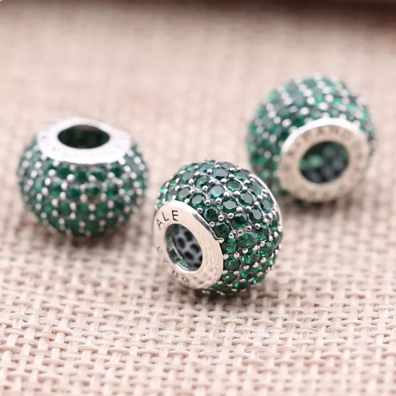 (imagen para) Charm Pav&eacute; verde - PANDORA - Ver 2