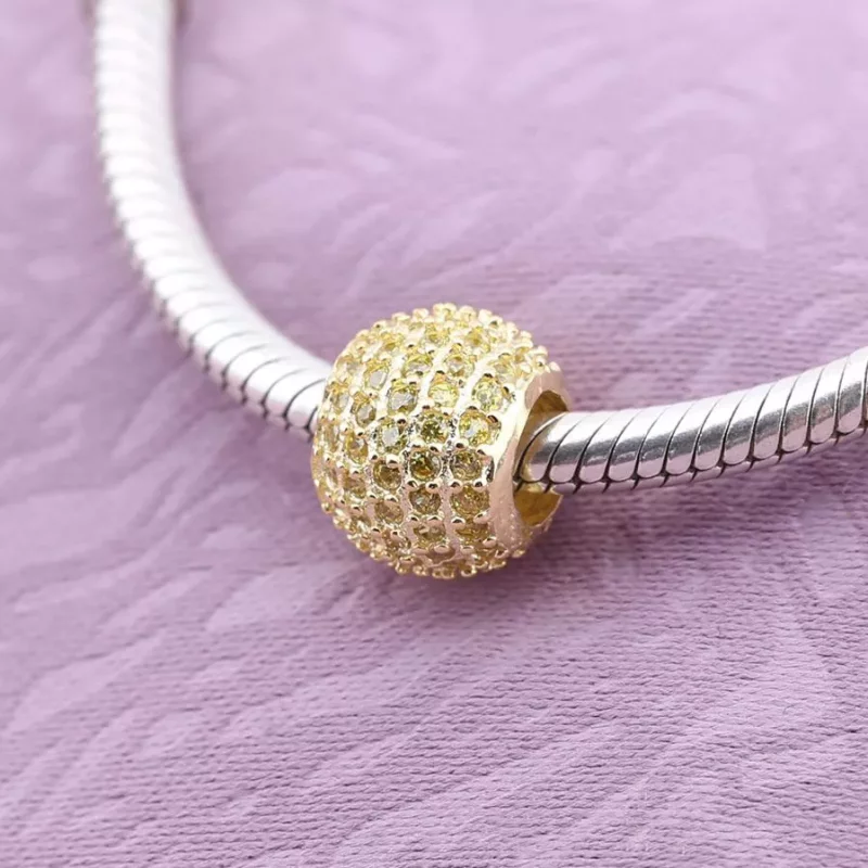 (imagen para) Charm bola Pav&eacute; Oro - PANDORA - Ver 3