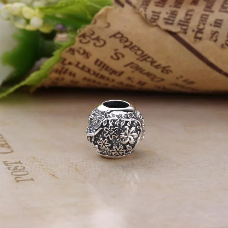 (imagen para) Charm en plata de ley Hojas y flores PANDORA - Ver 3