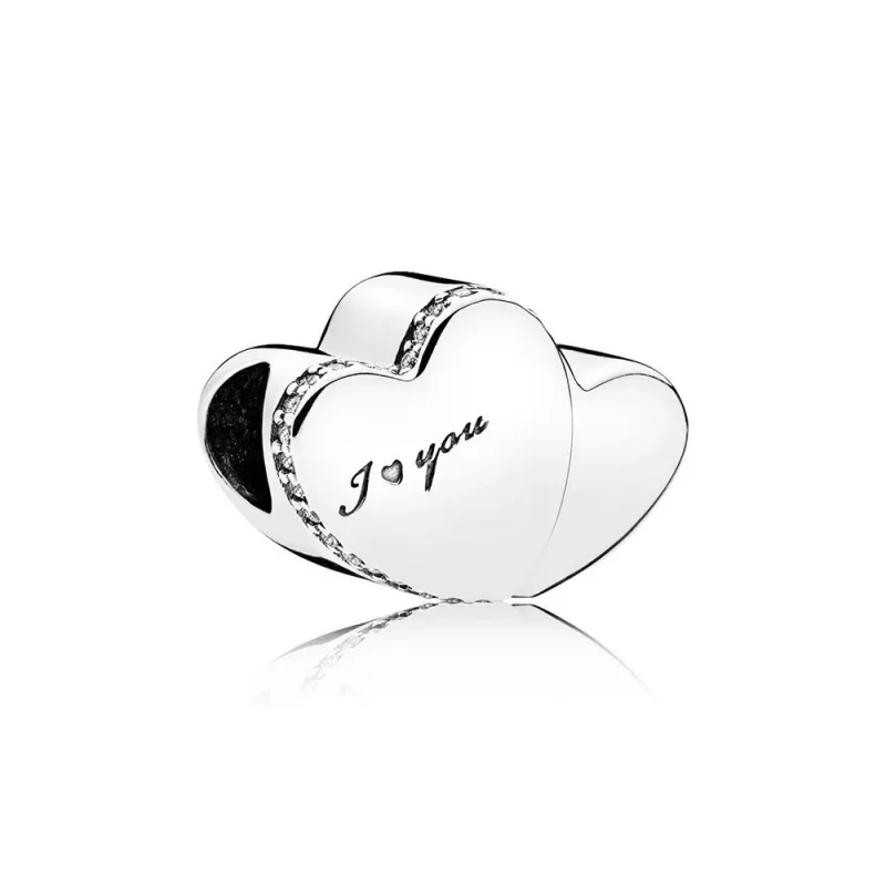(imagen para) Charm en plata de ley Dos Corazones - PANDORA - Ver 2