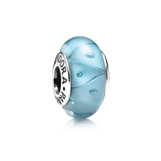 (imagen para) Charm Cristal de Murano Zig-Zag Turquesa - PANDORA