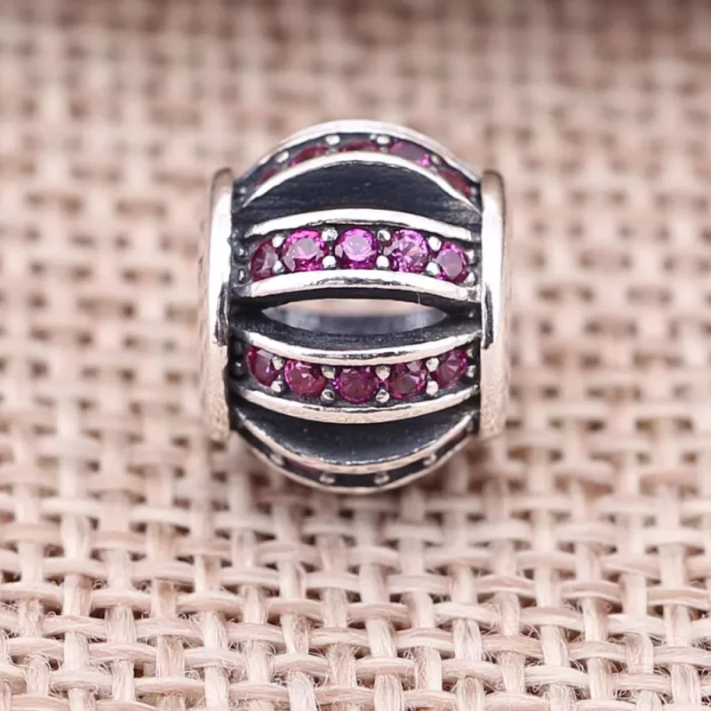 (imagen para) Charm Calado Pav&eacute; Rosa - PANDORA - Ver 2