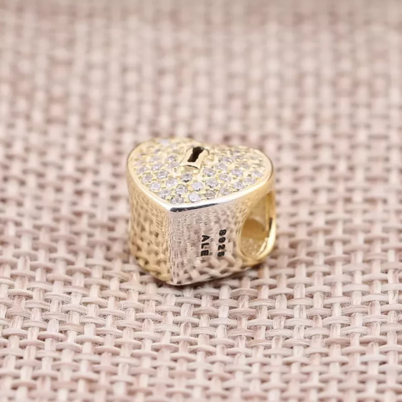 (imagen para) Charm Bloqueo de coraz&oacute;n Oro de 14K PANDORA - Ver 2