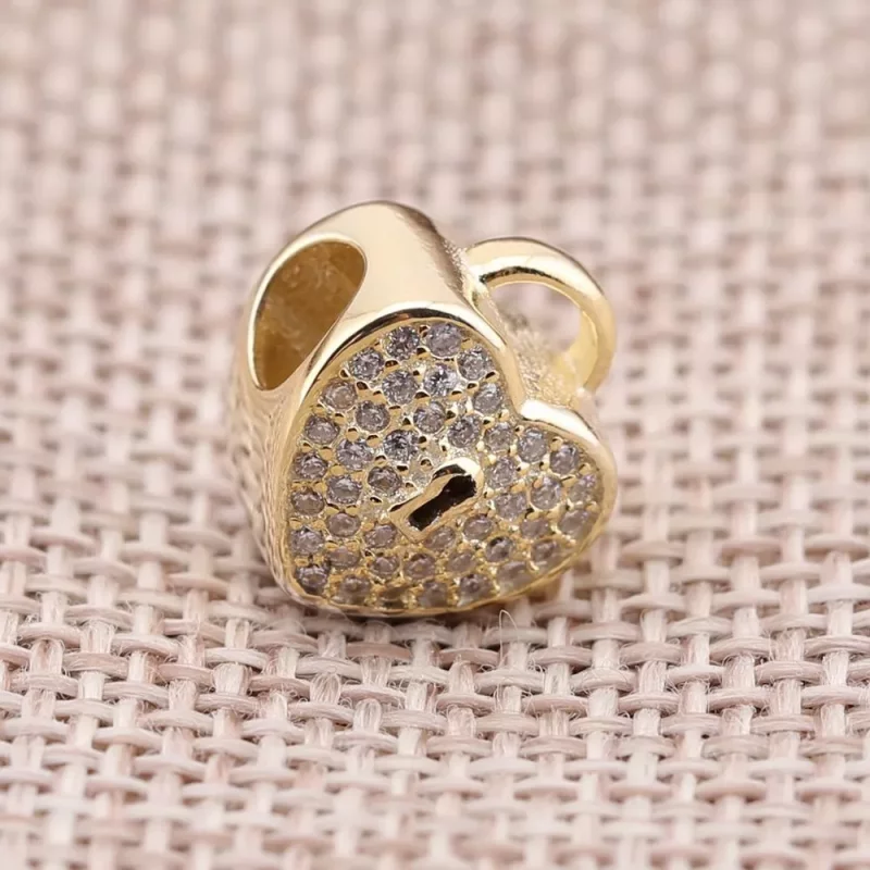 (imagen para) Charm Bloqueo de coraz&oacute;n Oro de 14K PANDORA - Ver 3