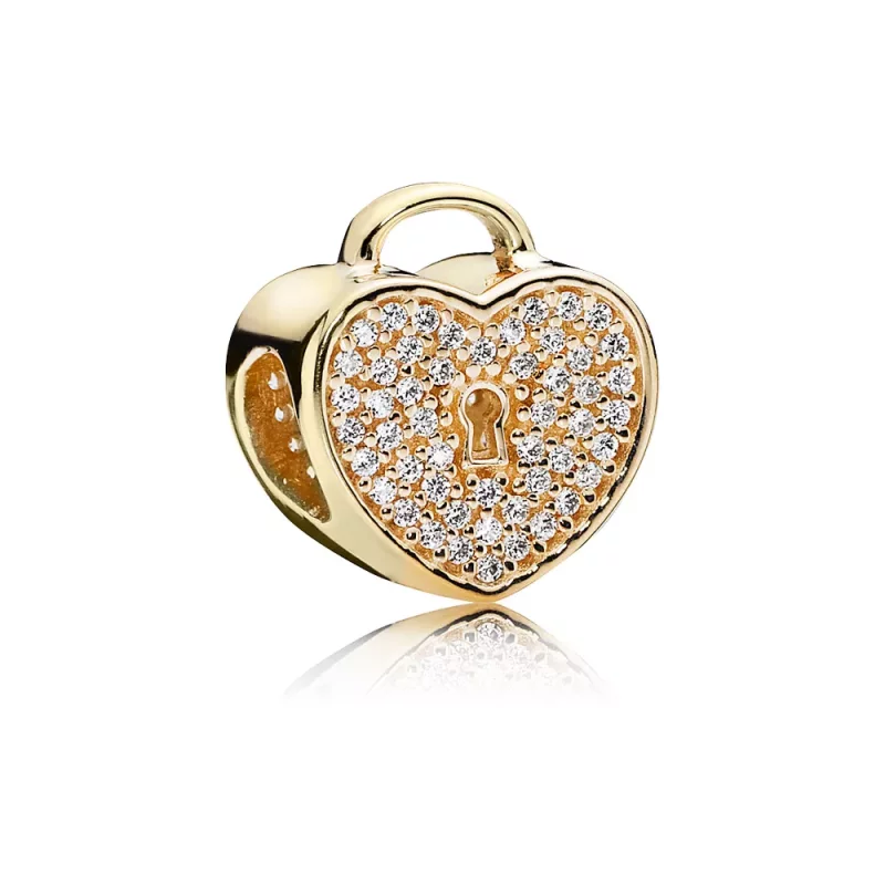 (imagen para) Charm Bloqueo de coraz&oacute;n Oro de 14K PANDORA