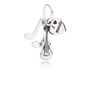 (imagen para) Charm Amo el esmalte rojo de la m&uacute;sica PANDORA