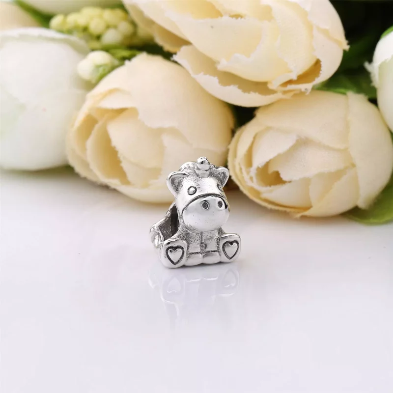 (imagen para) Charm en plata de ley Bruno el Unicornio - PANDORA - Ver 2