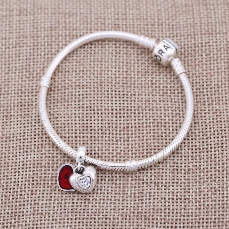 (imagen para) Charm colgante rosa Tu y Yo - PANDORA - Ver 2