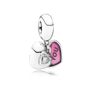 (imagen para) Charm colgante rosa Tu y Yo - PANDORA