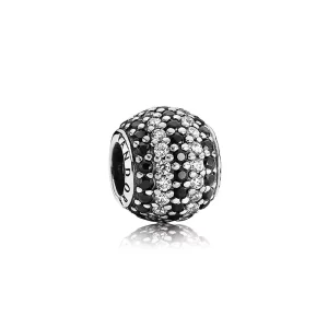 Charm Pavé Rayas Negras - PANDORA (imagen para) Charm Pavé Rayas Negras - PANDORA