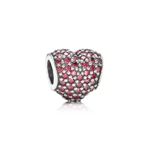 Charm Corazón Pavé Rojo - PANDORA (imagen para) Charm Corazón Pavé Rojo - PANDORA