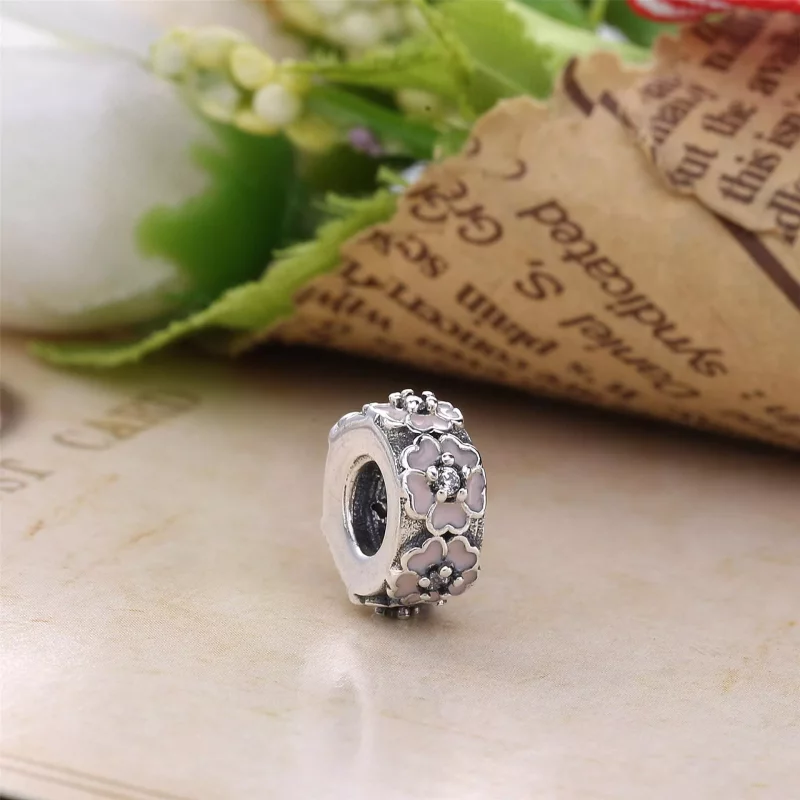 (imagen para) Separador en plata de ley Pr&iacute;mula rosa PANDORA - Ver 2