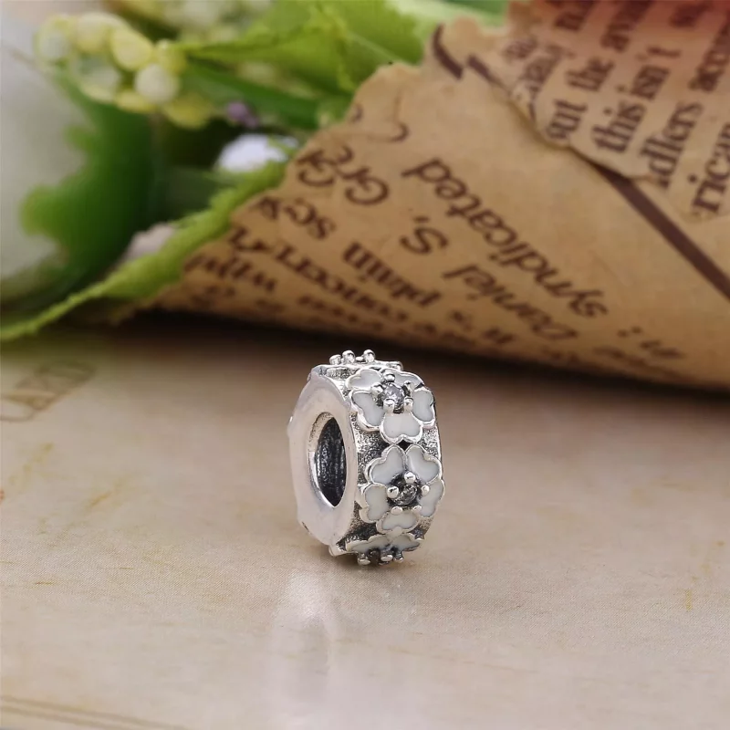 (imagen para) Separador en plata de ley Pr&iacute;mula rosa PANDORA - Ver 3