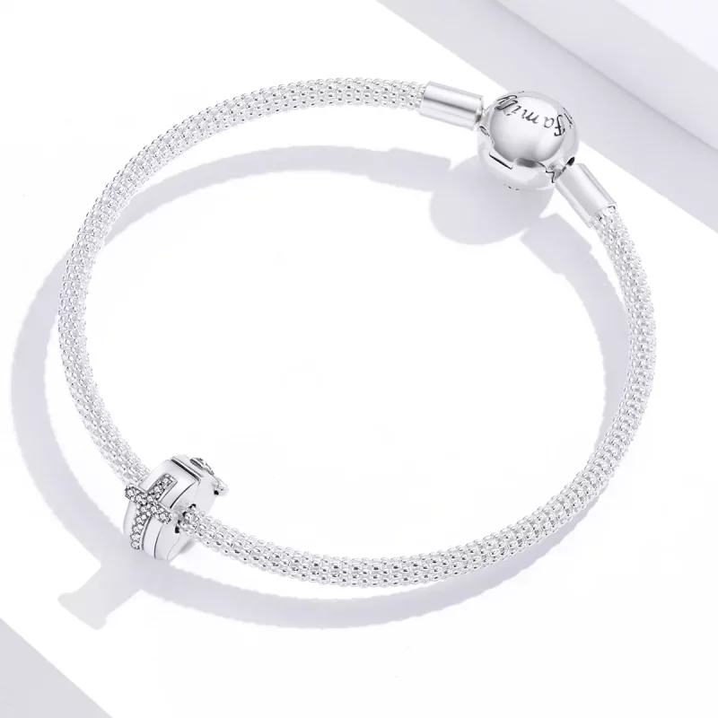 (imagen para) Clip de cruz de plata estilo Pandora - SCC1497 - Ver 2