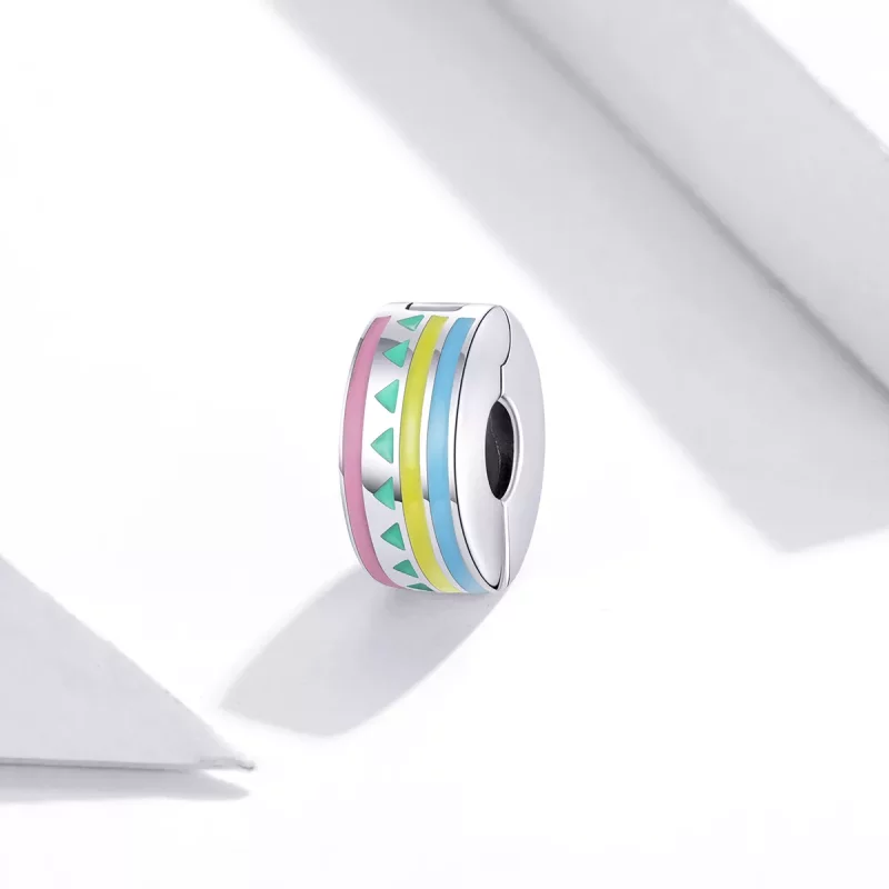 (imagen para) Clip de estilo Pandora de color plateado y colorido - SCC1756 - Ver 2