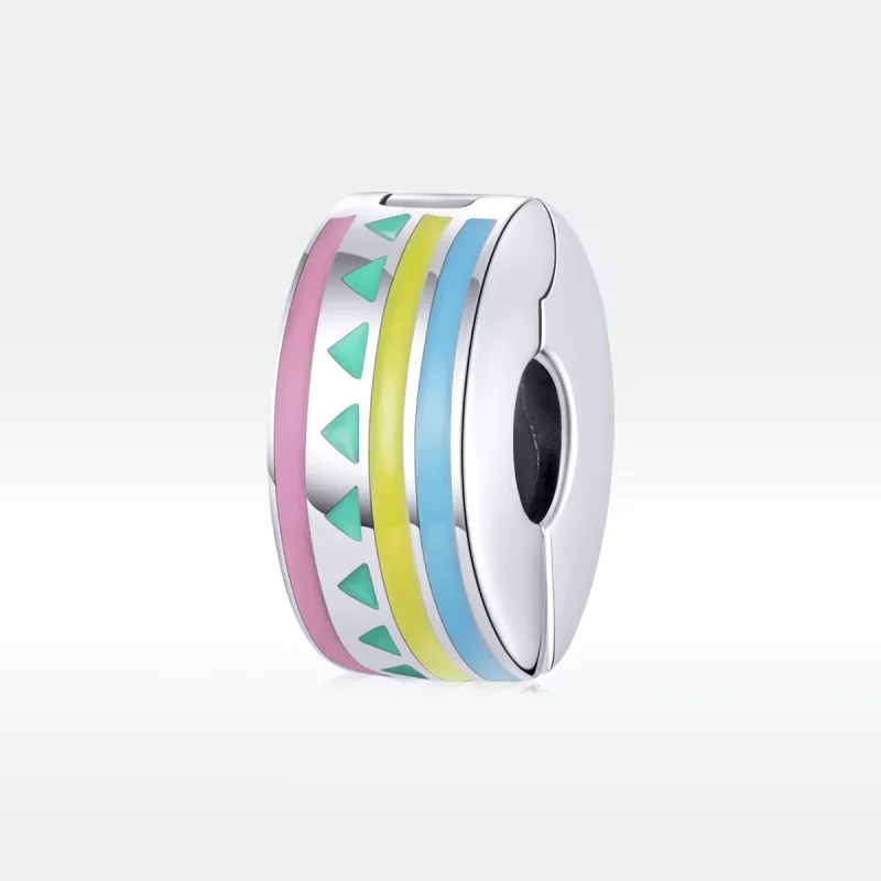(imagen para) Clip de estilo Pandora de color plateado y colorido - SCC1756 - Ver 5