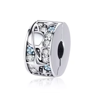 (imagen para) Clip de plata con estilo Pandora en forma de planeta - SCC985