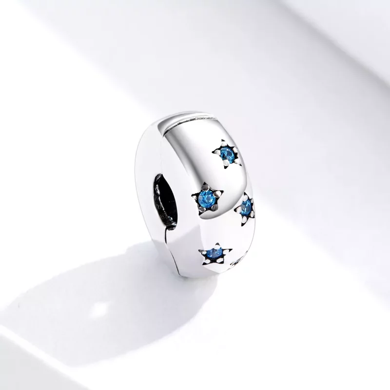 (imagen para) Clip de plata estilo Pandora con ondas en el sol - BSC253 - Ver 2