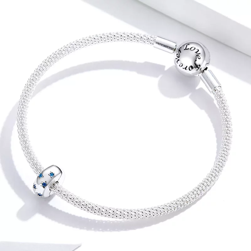 (imagen para) Clip de plata estilo Pandora con ondas en el sol - BSC253 - Ver 3