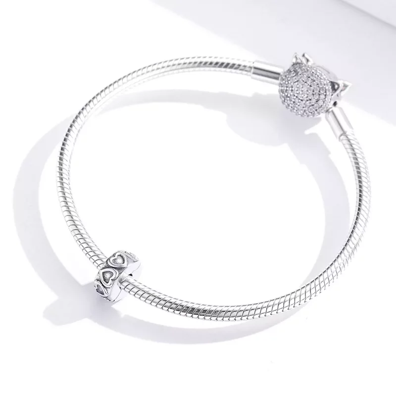 (imagen para) Clip de plata vintage con relieve al estilo Pandora - SCC1557 - Ver 3