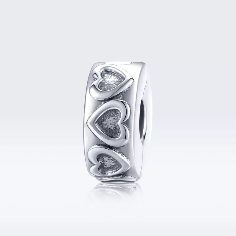 (imagen para) Clip de plata vintage con relieve al estilo Pandora - SCC1557 - Ver 5