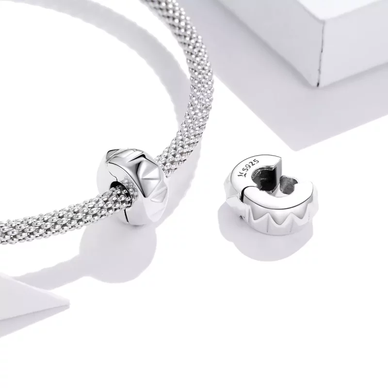 (imagen para) Clip de Remache de Plata Estilo Pandora - SCC1780 - Ver 4