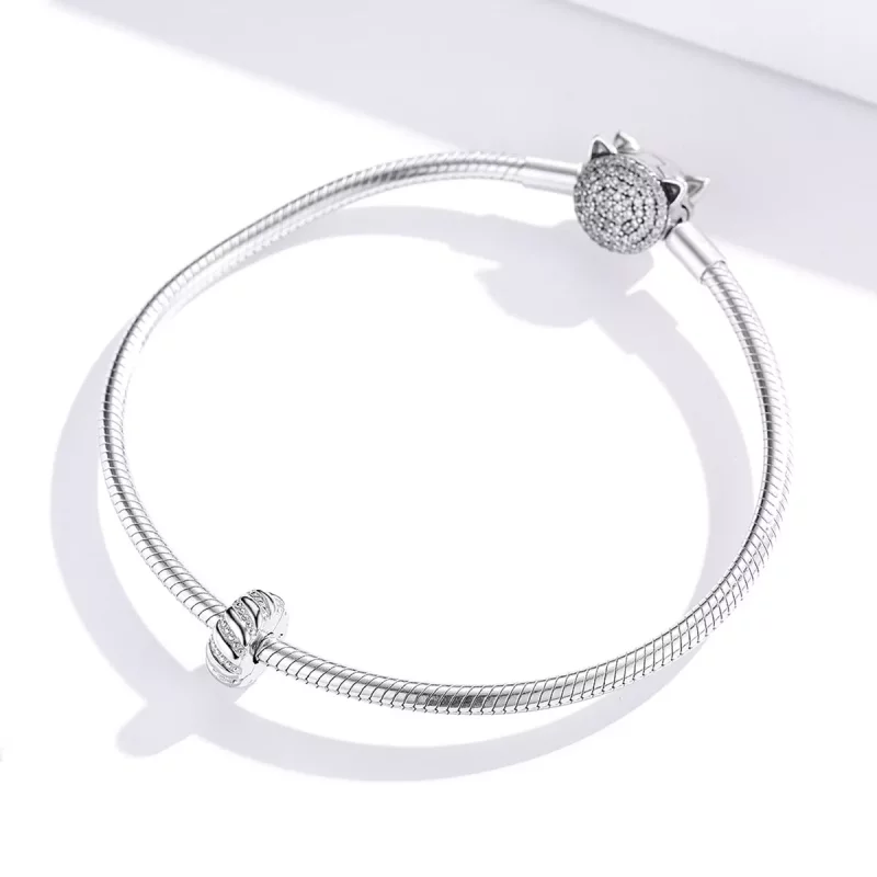 (imagen para) Clip Pandora de estilo plata con textura simple - BSC278 - Ver 3