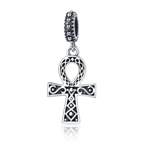 Estilo Pandora Plata La Cruz del Poder de la Fe Retro Colgante - SCC185